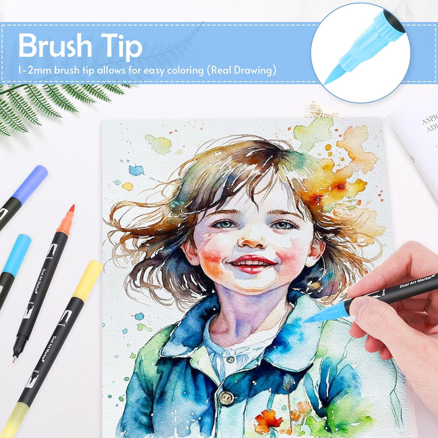 Set de Marcadores de Acuarela Nauets 72 Colores Doble Punta