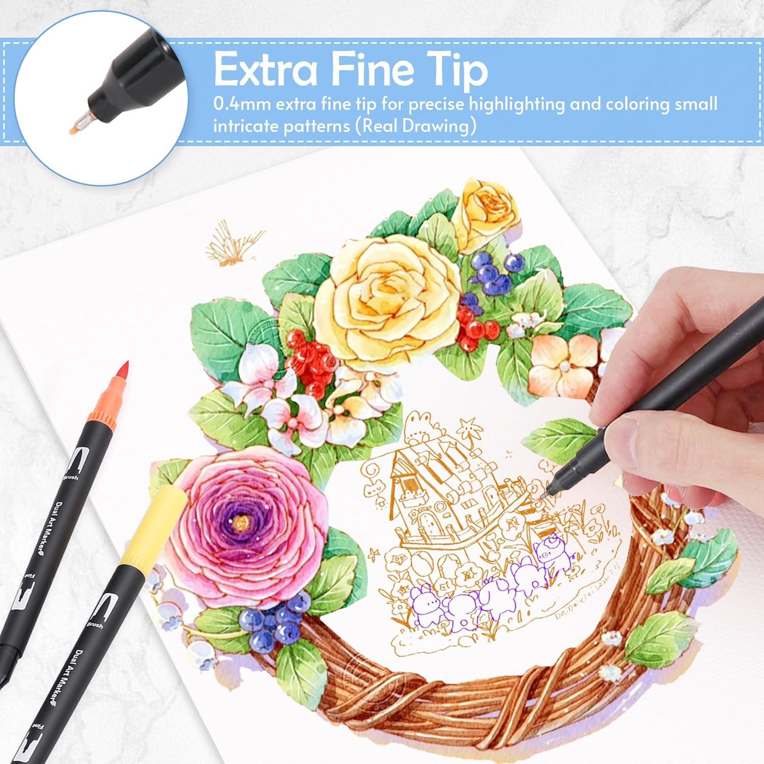 Set de Marcadores de Acuarela Nauets 72 Colores Doble Punta