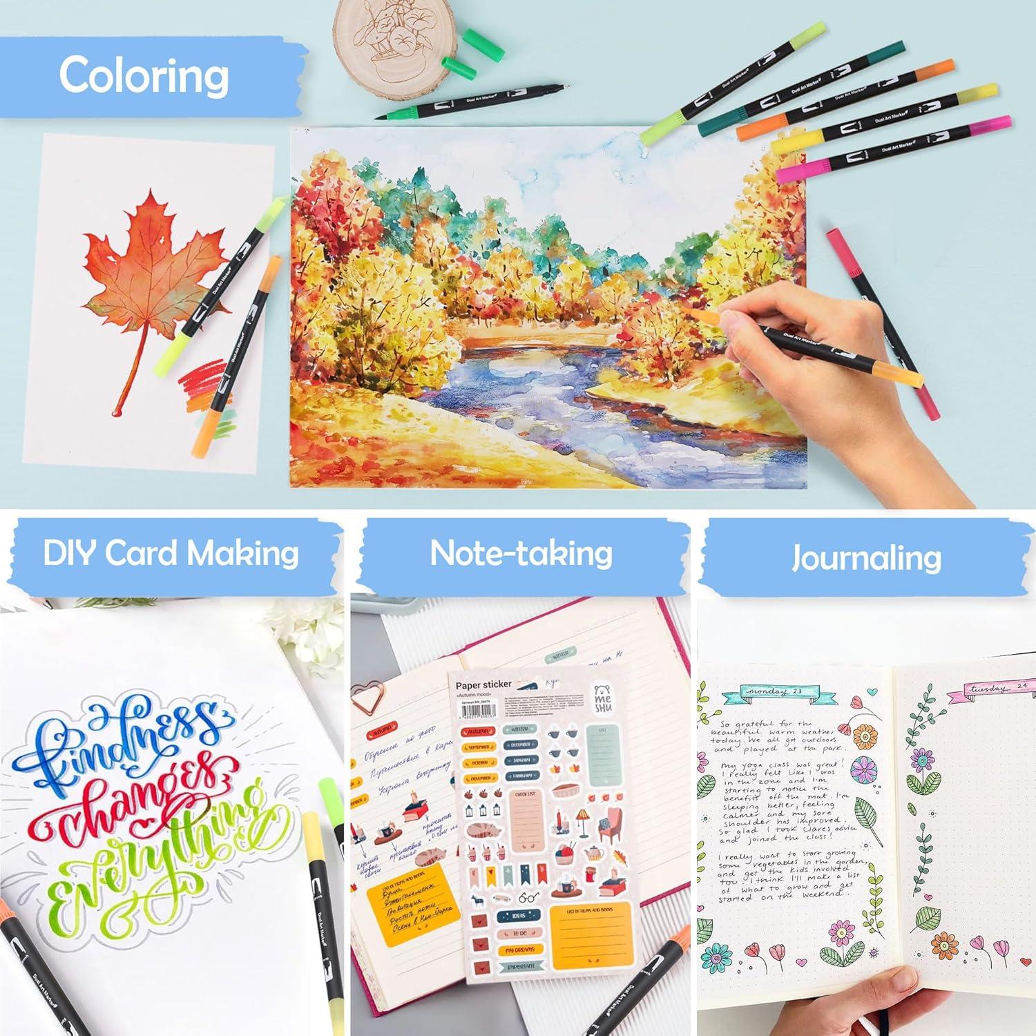 Set de Marcadores de Acuarela Nauets 72 Colores Doble Punta