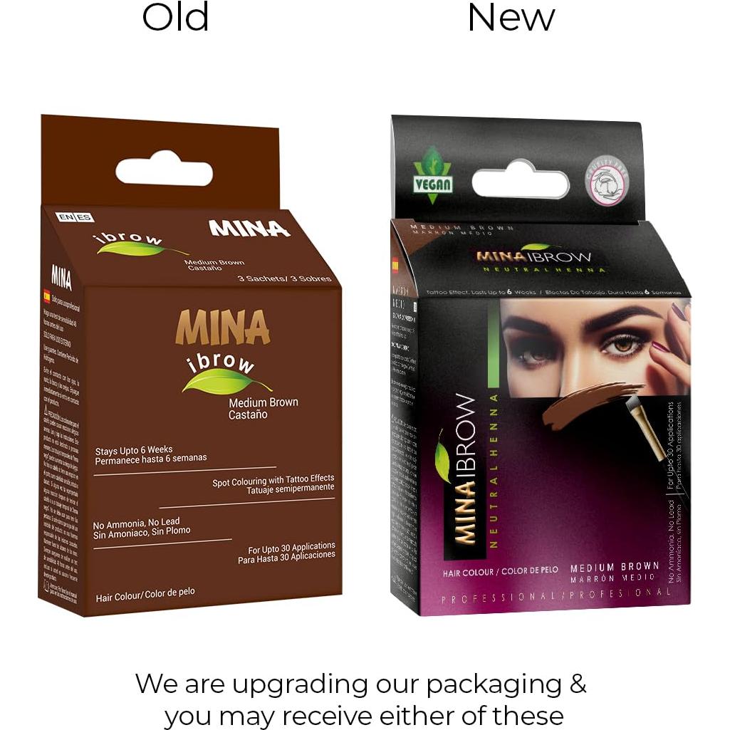 Tinte Natural para Cejas en Polvo MinaiBrow Marrón Medio 32g