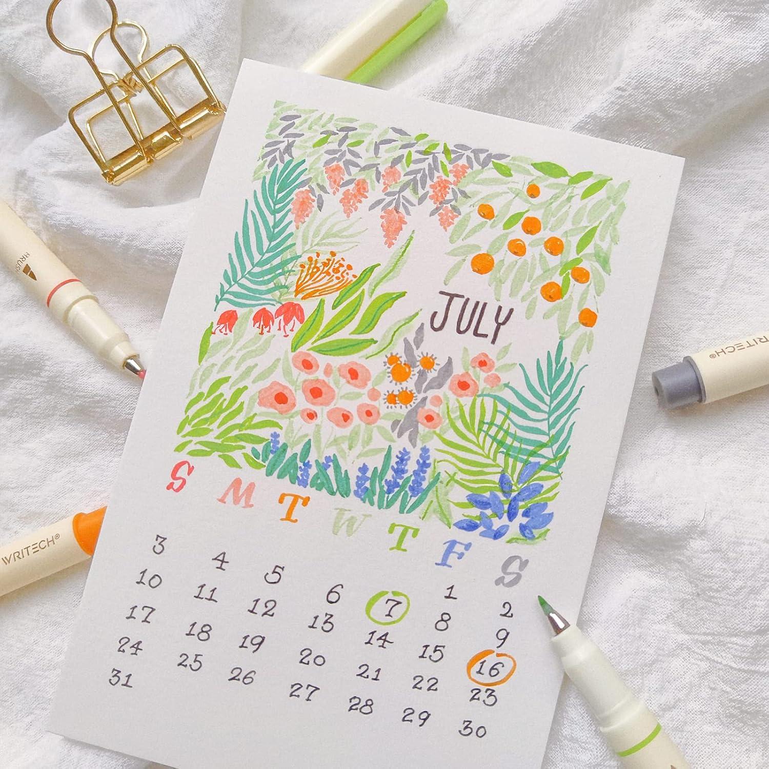 Marcadores de Punta de Pincel WRITECH 12 Colores Vibrantes