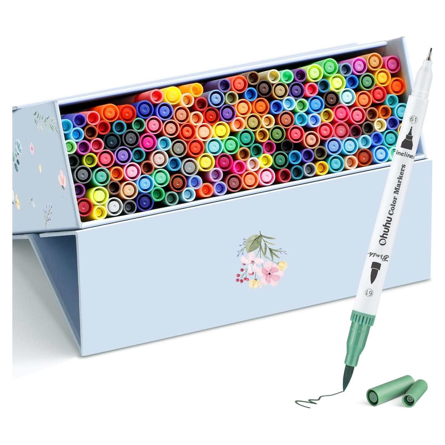 Marcadores Ohuhu 160 Colores a Base de Agua Doble Punta