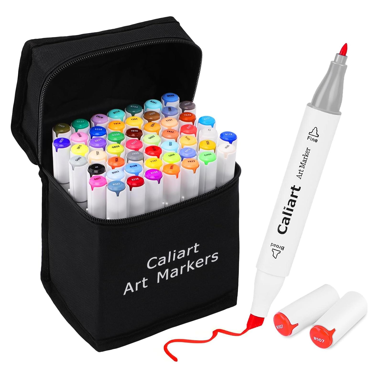 Marcadores a Base de Alcohol Caliart 52 Colores Doble Punta