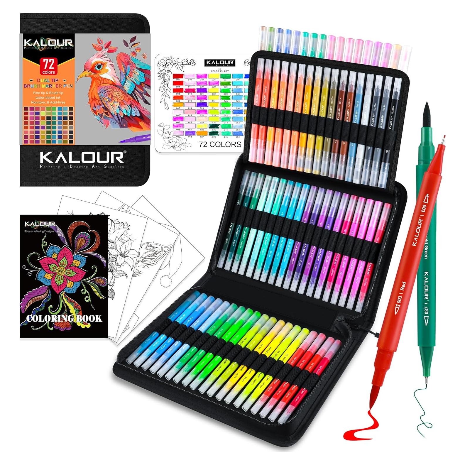 Set de Marcadores de Arte KALOUR 72 Colores Doble Punta