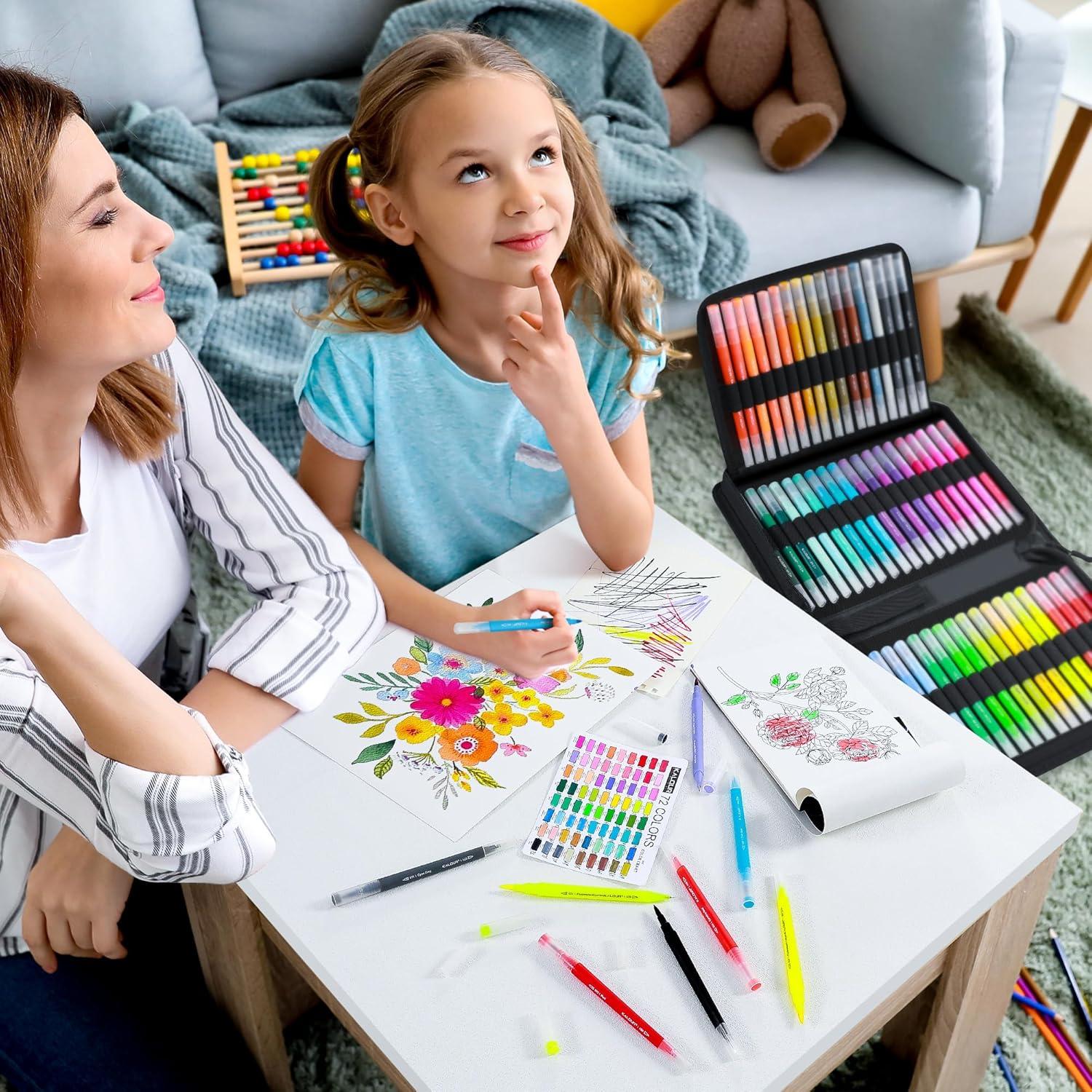 Set de Marcadores de Arte KALOUR 72 Colores Doble Punta