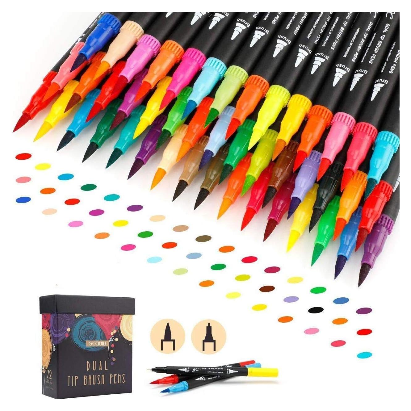 Marcadores de Pincel Doble Punta GC 72 Colores 0.4mm