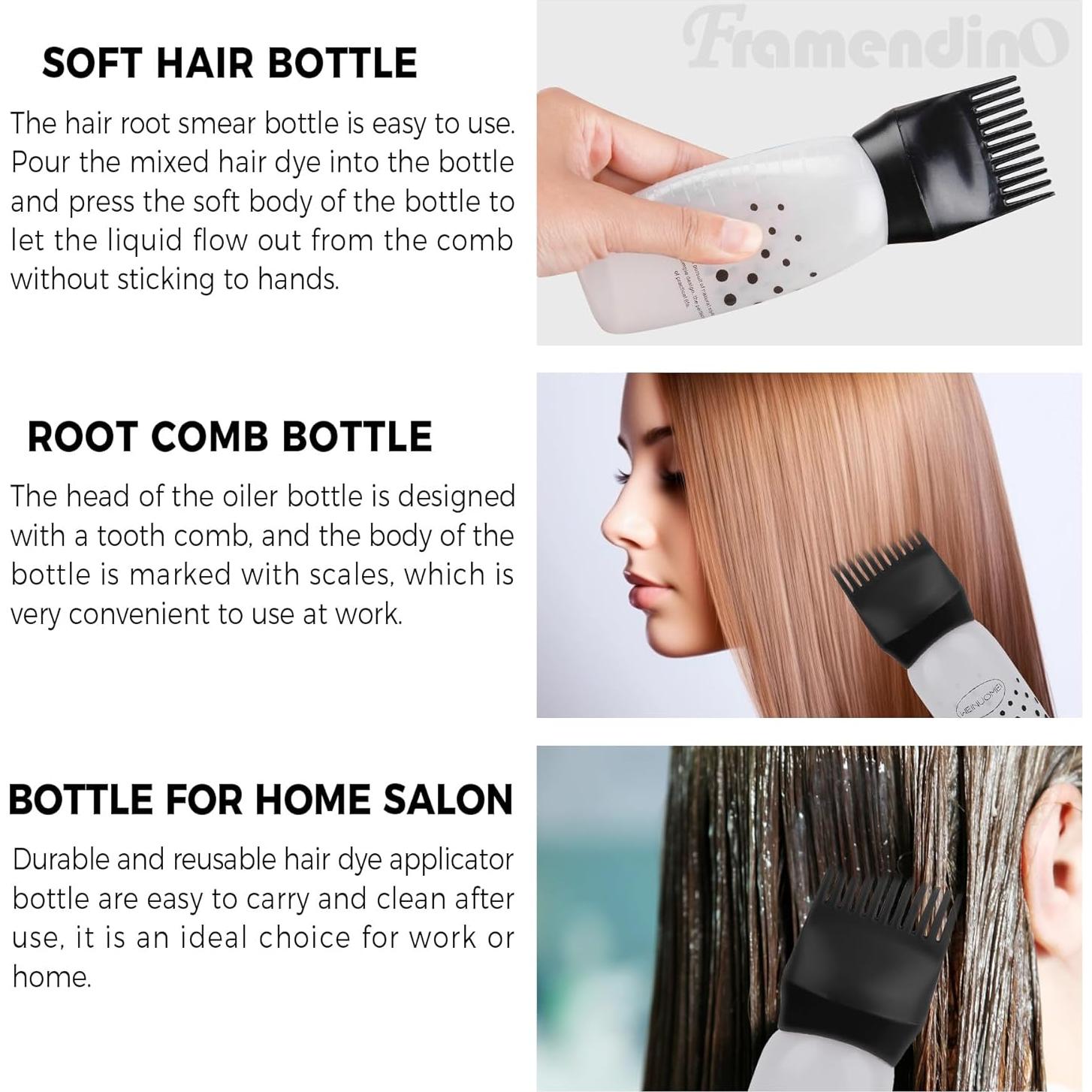 Framendino 3 Pack Botellas Aplicadoras de Tinte 170 g