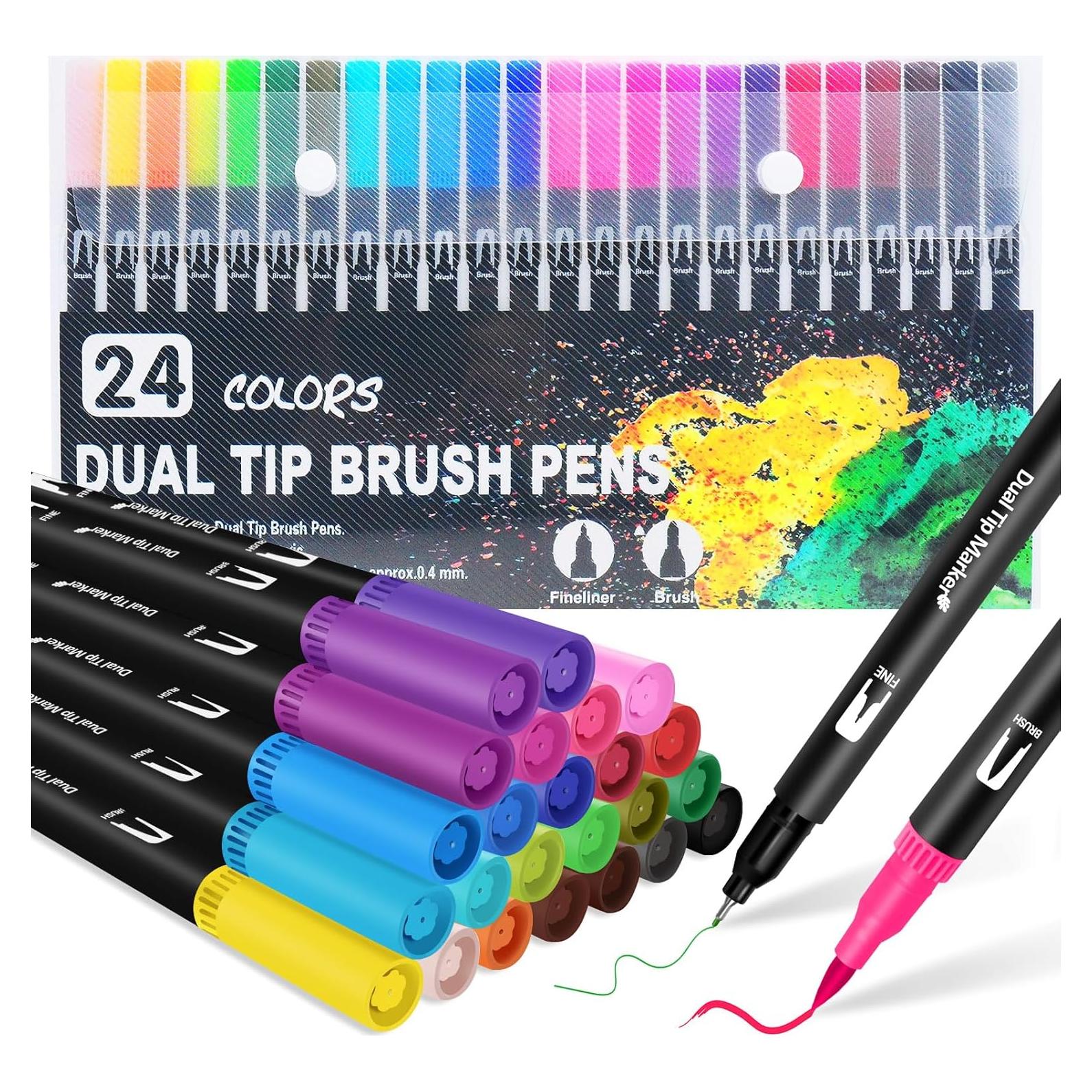 Marcadores de Pincel Dual Halobios 24 Colores 0.4-2mm