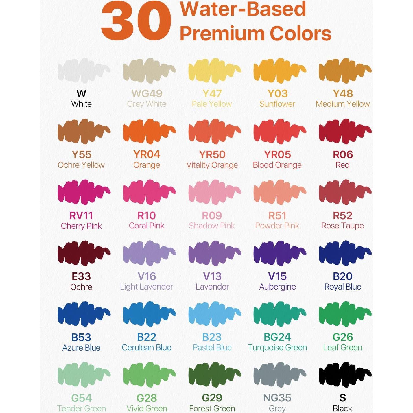 Marcadores Acrílicos JusArt 30 Colores Punta Pincel 1-8mm