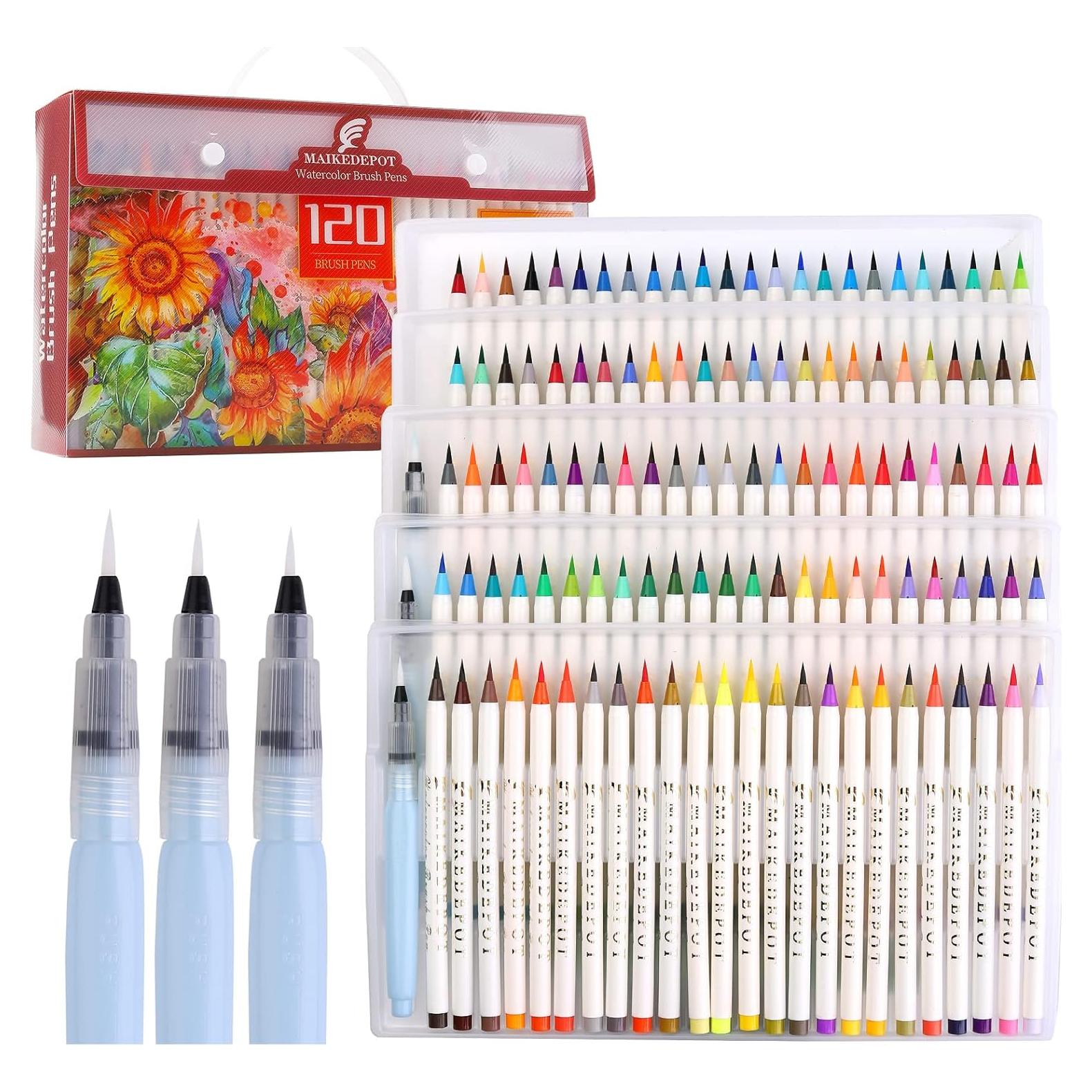 Set de Bolígrafos de Pincel Acuarela 120 Colores MAIKEDEPOT