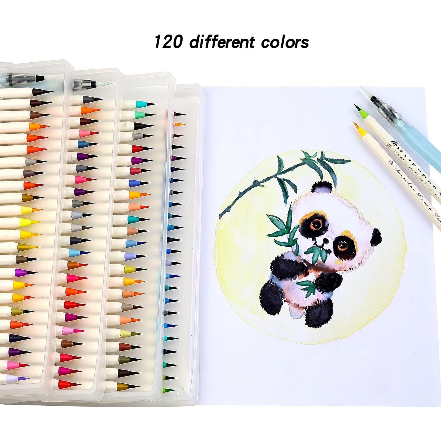 Set de Bolígrafos de Pincel Acuarela 120 Colores MAIKEDEPOT