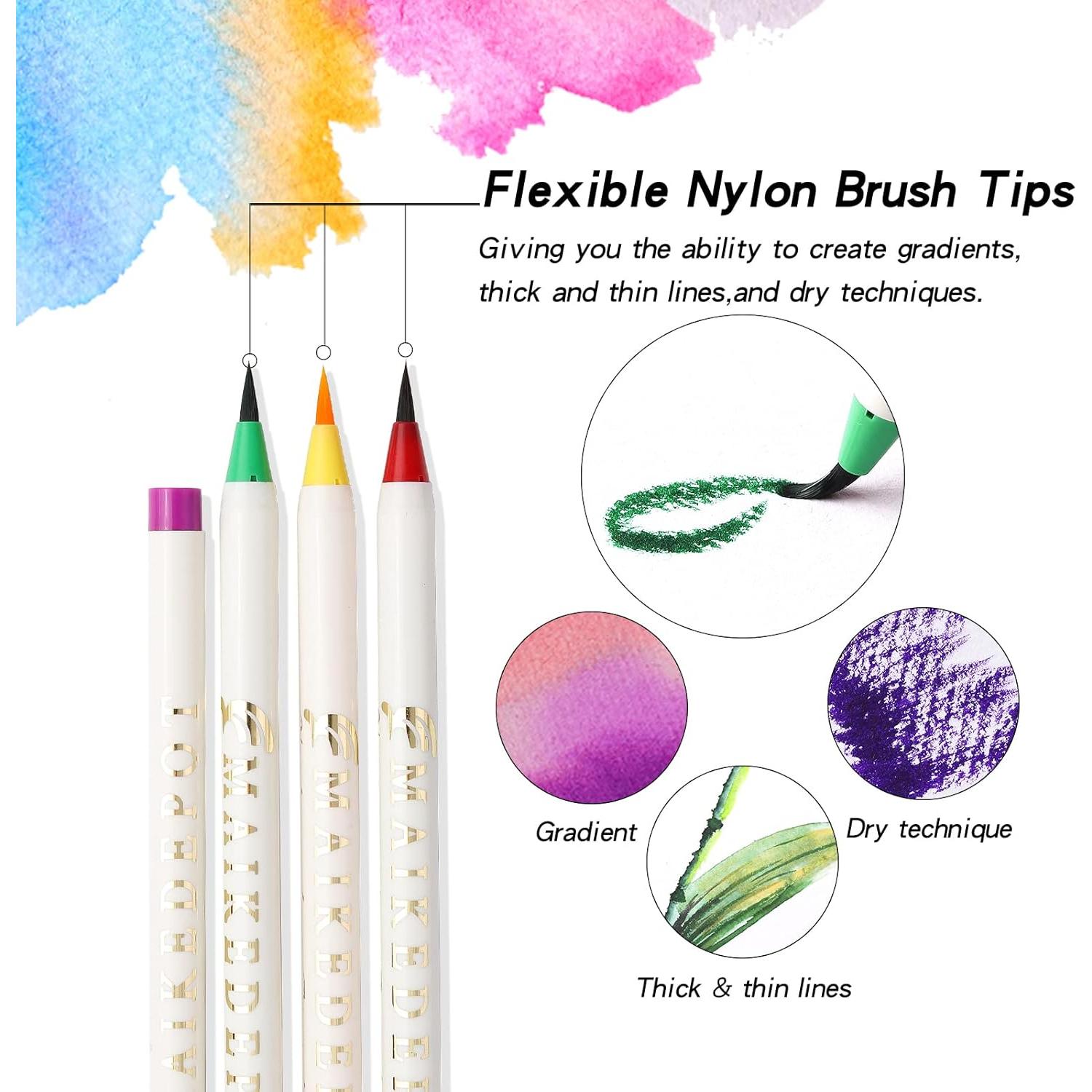 Set de Bolígrafos de Pincel Acuarela 120 Colores MAIKEDEPOT