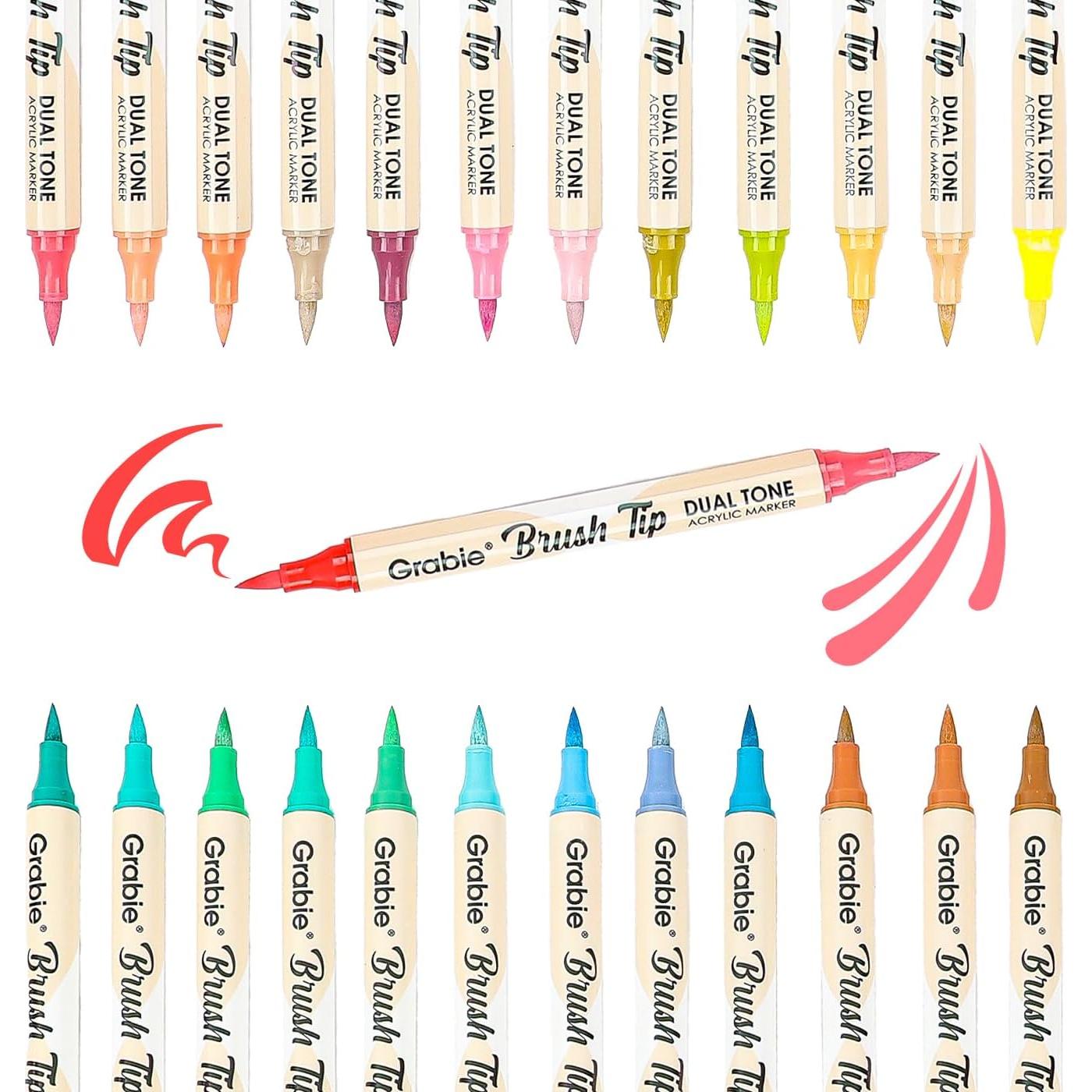 Set de Marcadores Acrílicos Grabie 36 Colores Doble Punta