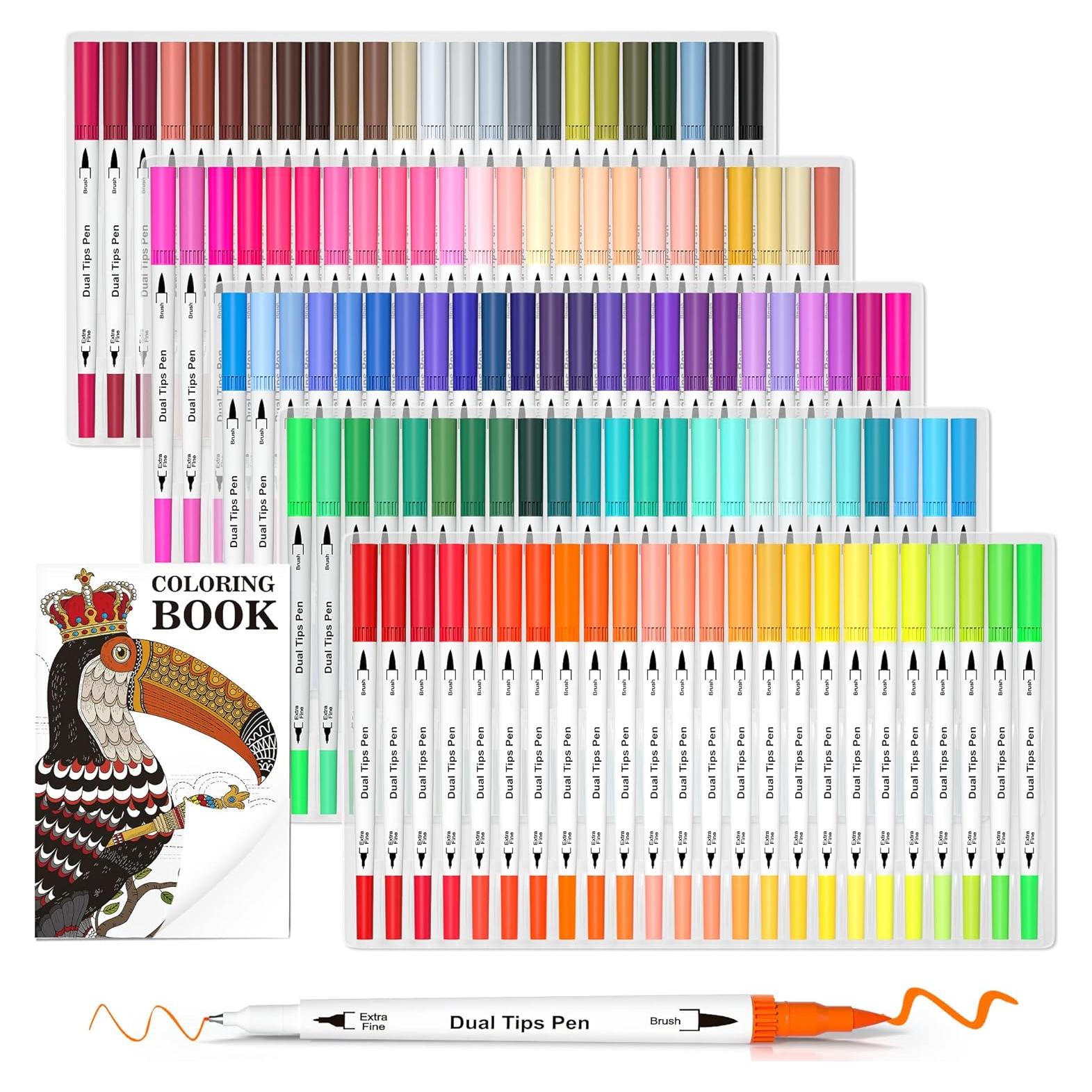 Set de Marcadores Doble Punta Lelix 120 Colores + Libro
