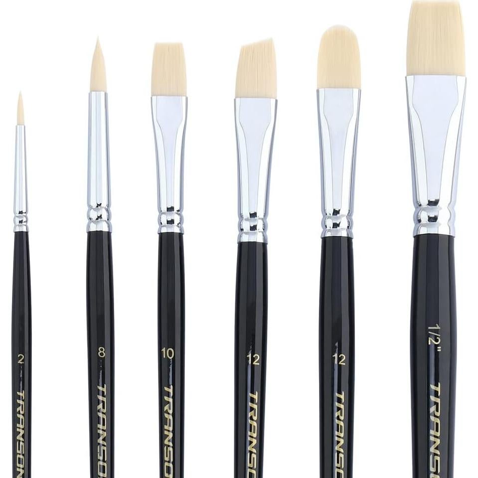 Juego de Pinceles Transon 6 Piezas Nylon para Acrílico y Acuarela
