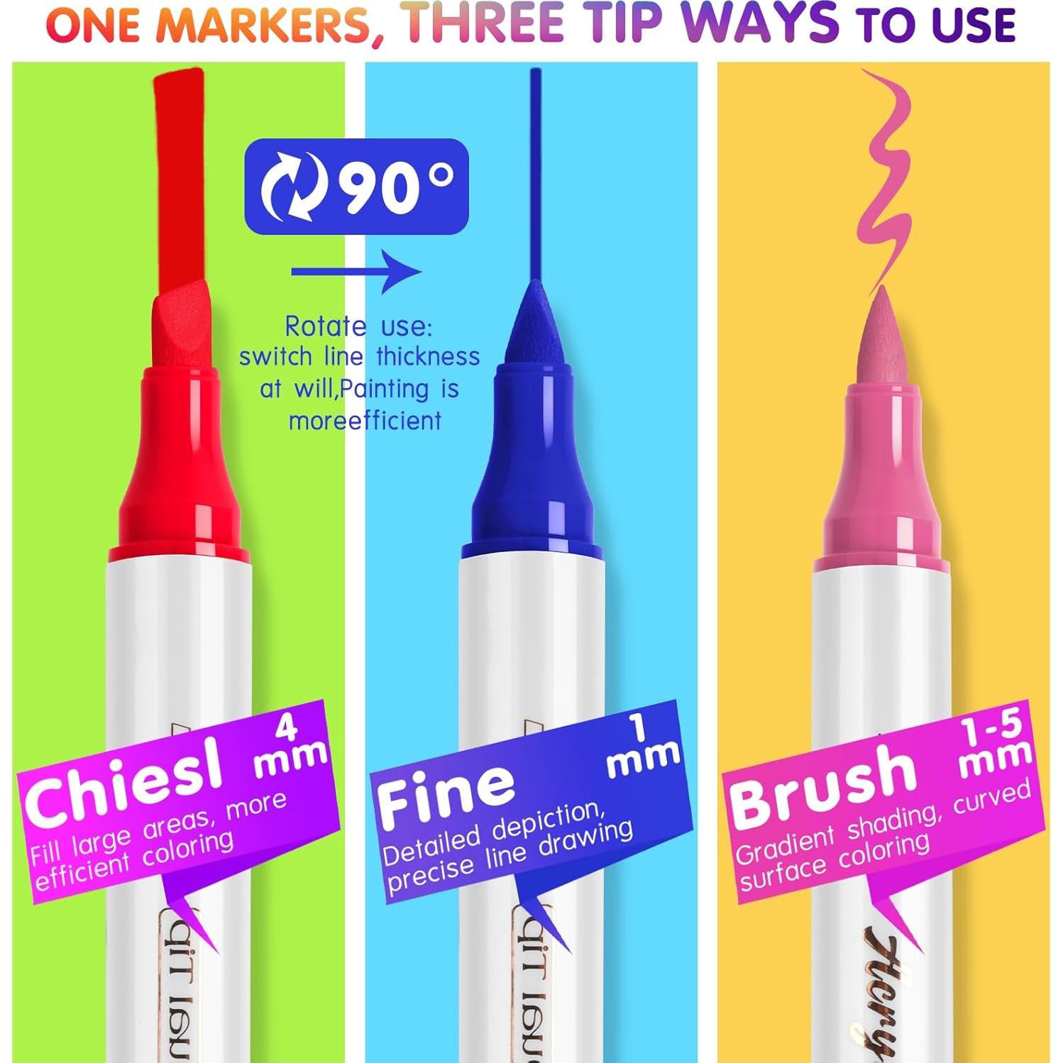 Marcadores de Pintura Acrílica SFAIH 60 Colores Doble Punta