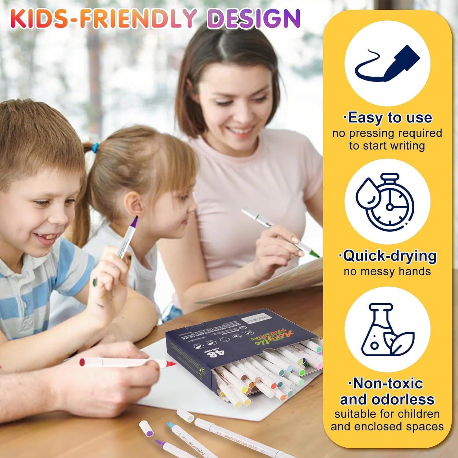 Marcadores de Pintura Acrílica SFAIH 60 Colores Doble Punta