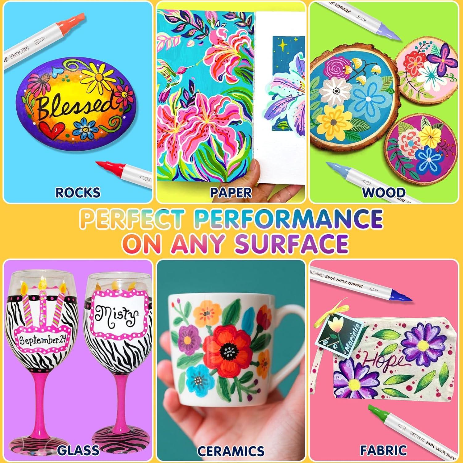 Marcadores de Pintura Acrílica SFAIH 60 Colores Doble Punta