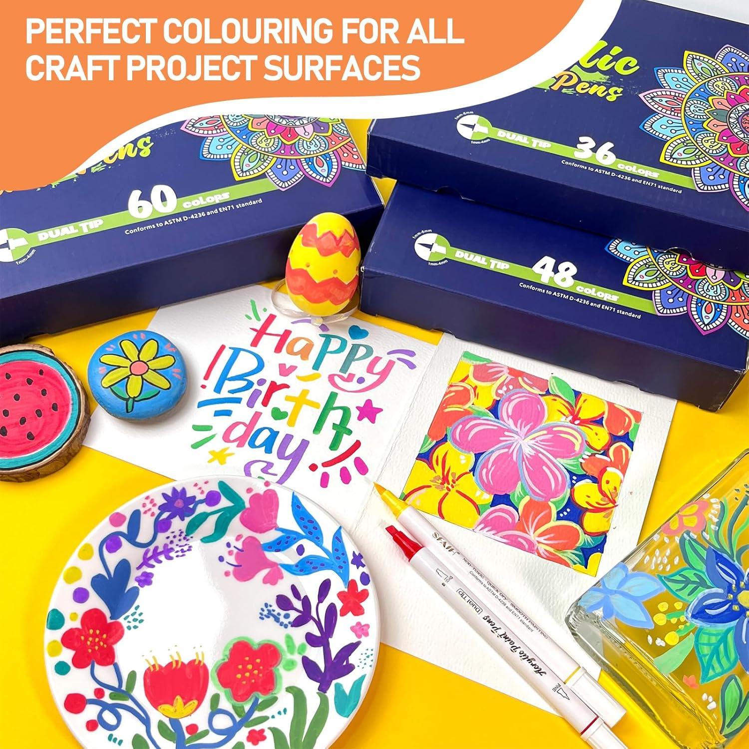 Marcadores de Pintura Acrílica SFAIH 60 Colores Doble Punta