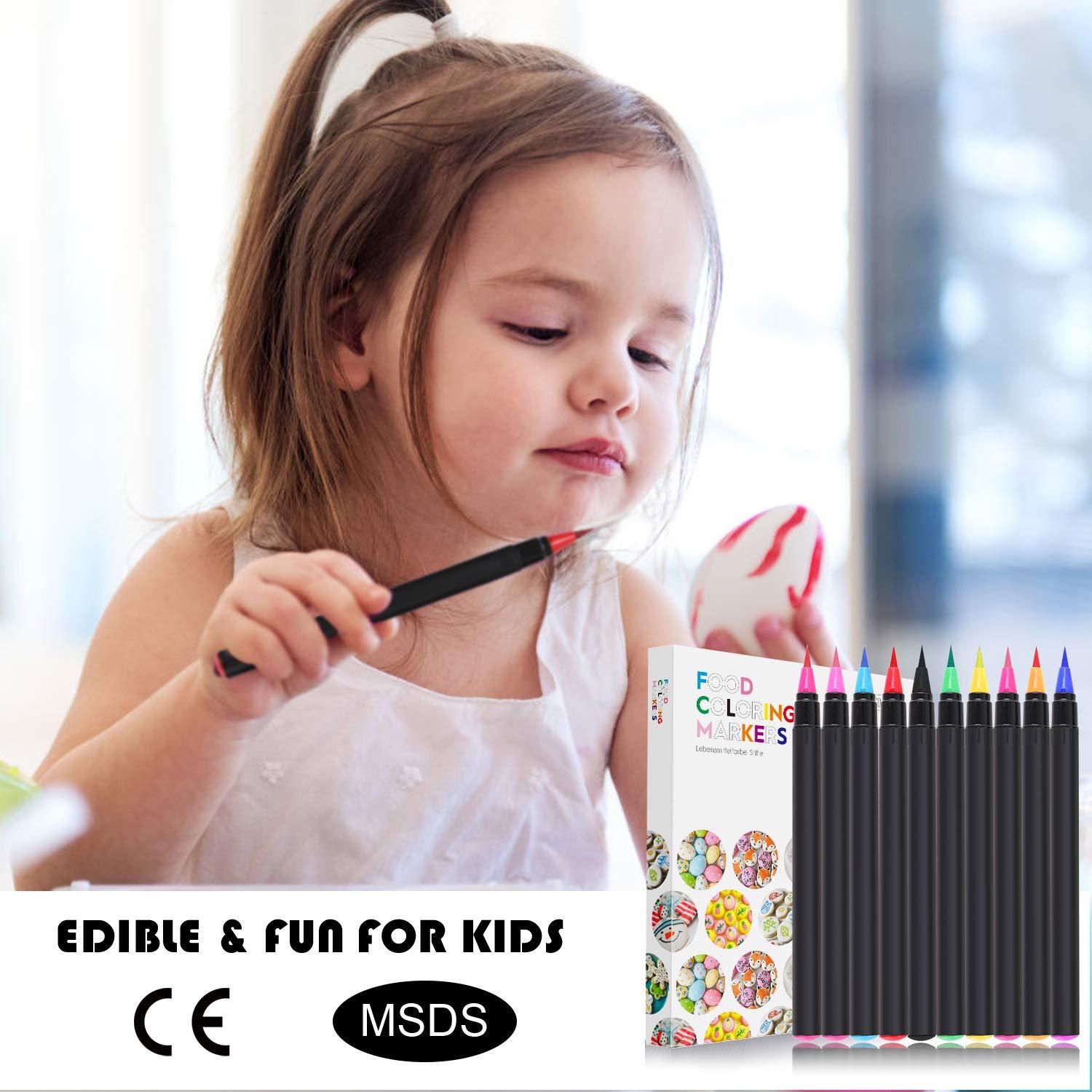 Marcadores Comestibles Nomeca, 10 Colores, Punta Flexible