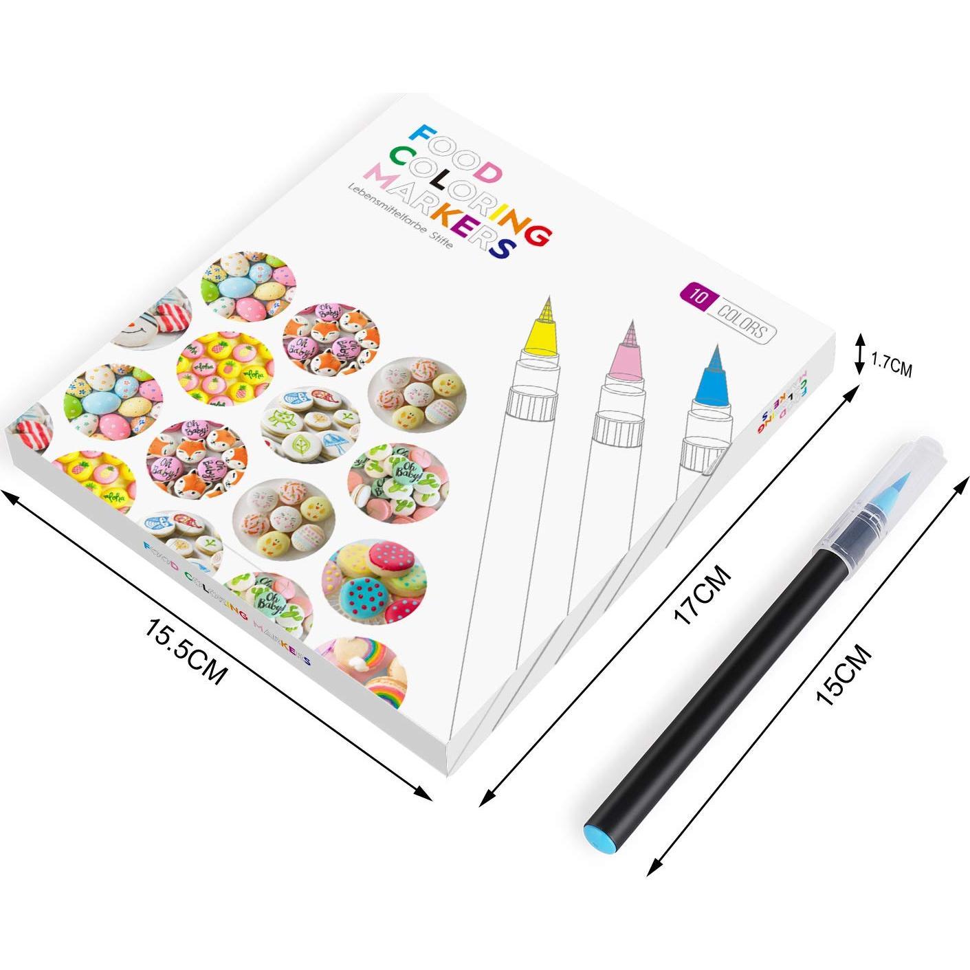 Marcadores Comestibles Nomeca, 10 Colores, Punta Flexible