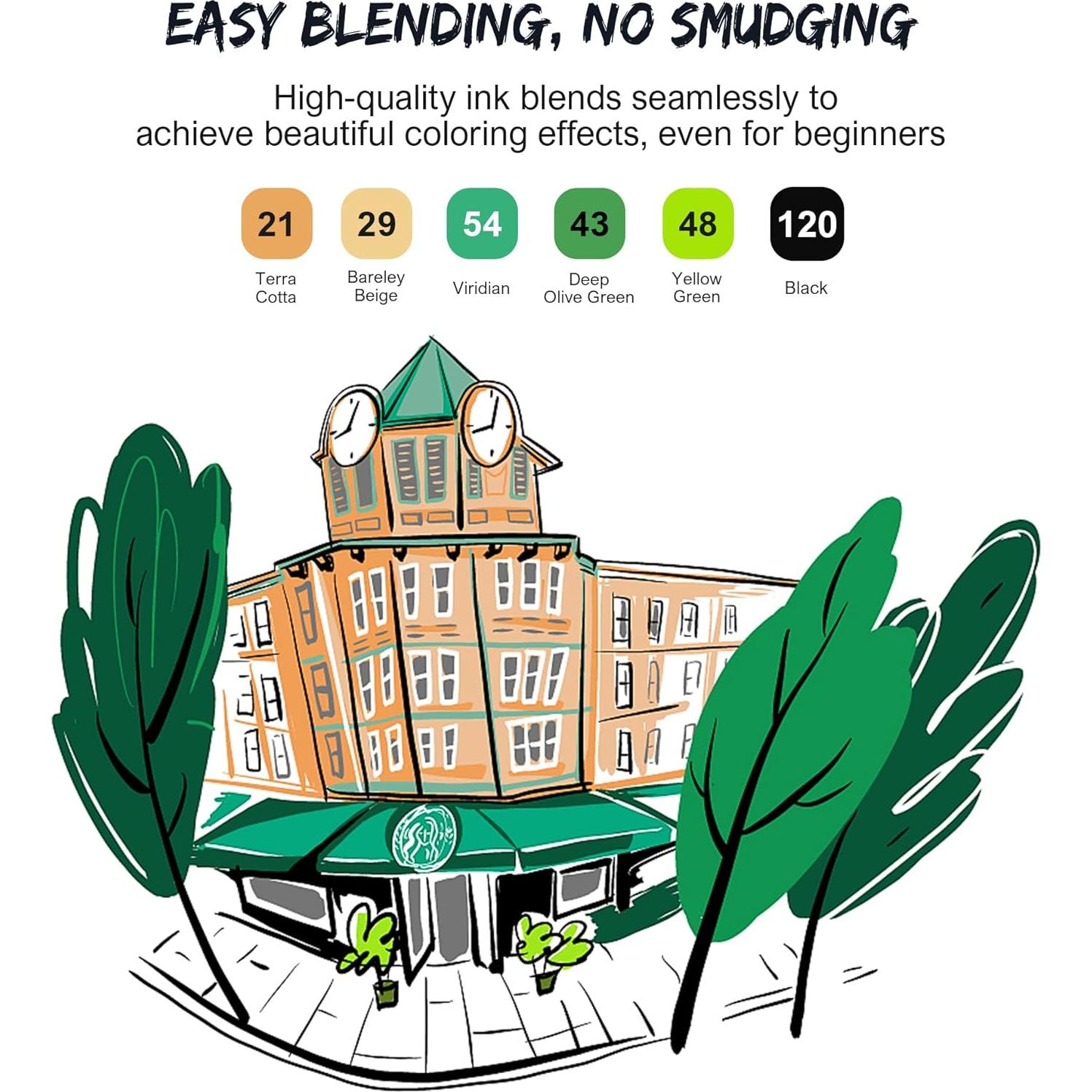 Marcadores de Alcohol Buecs Doble Punta 80 Colores Multicolor