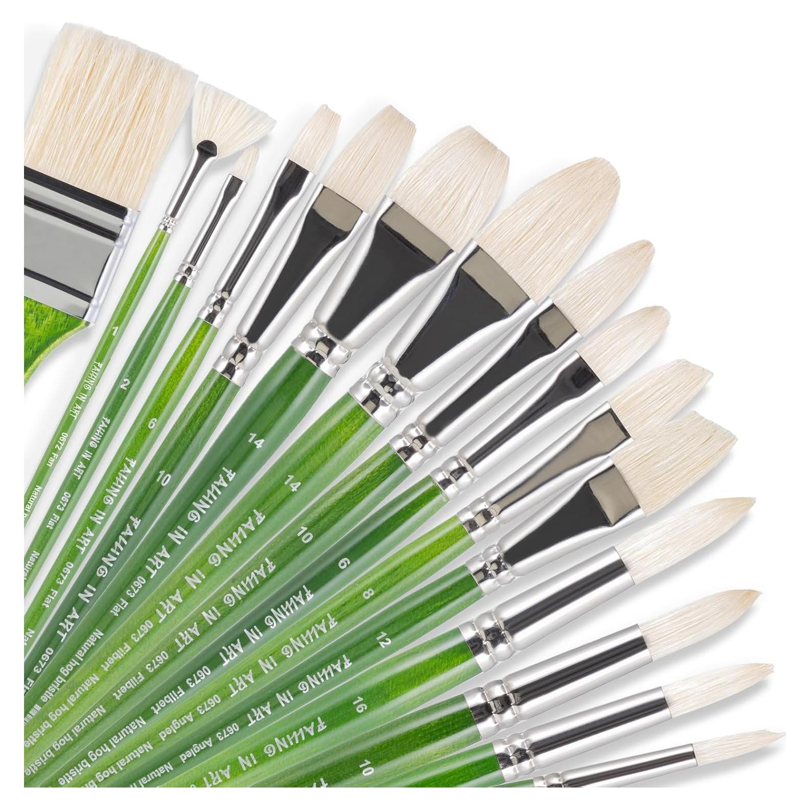 Juego de Pinceles Profesionales Falling in Art 15PCS Cerda Natural