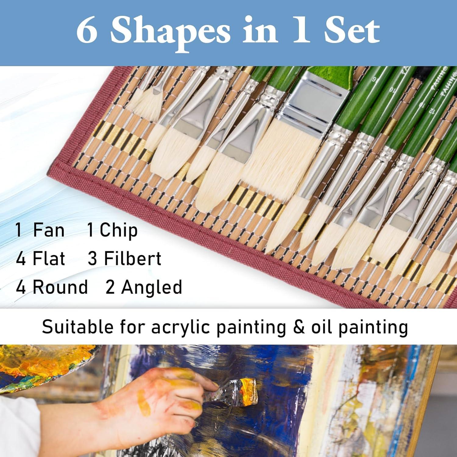 Juego de Pinceles Profesionales Falling in Art 15PCS Cerda Natural