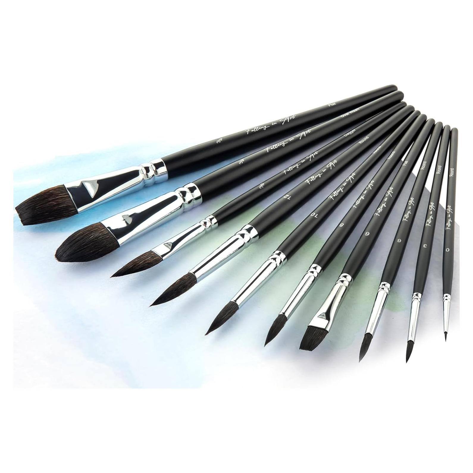 Juego de Pinceles de Acuarela Falling in Art 10 Piezas