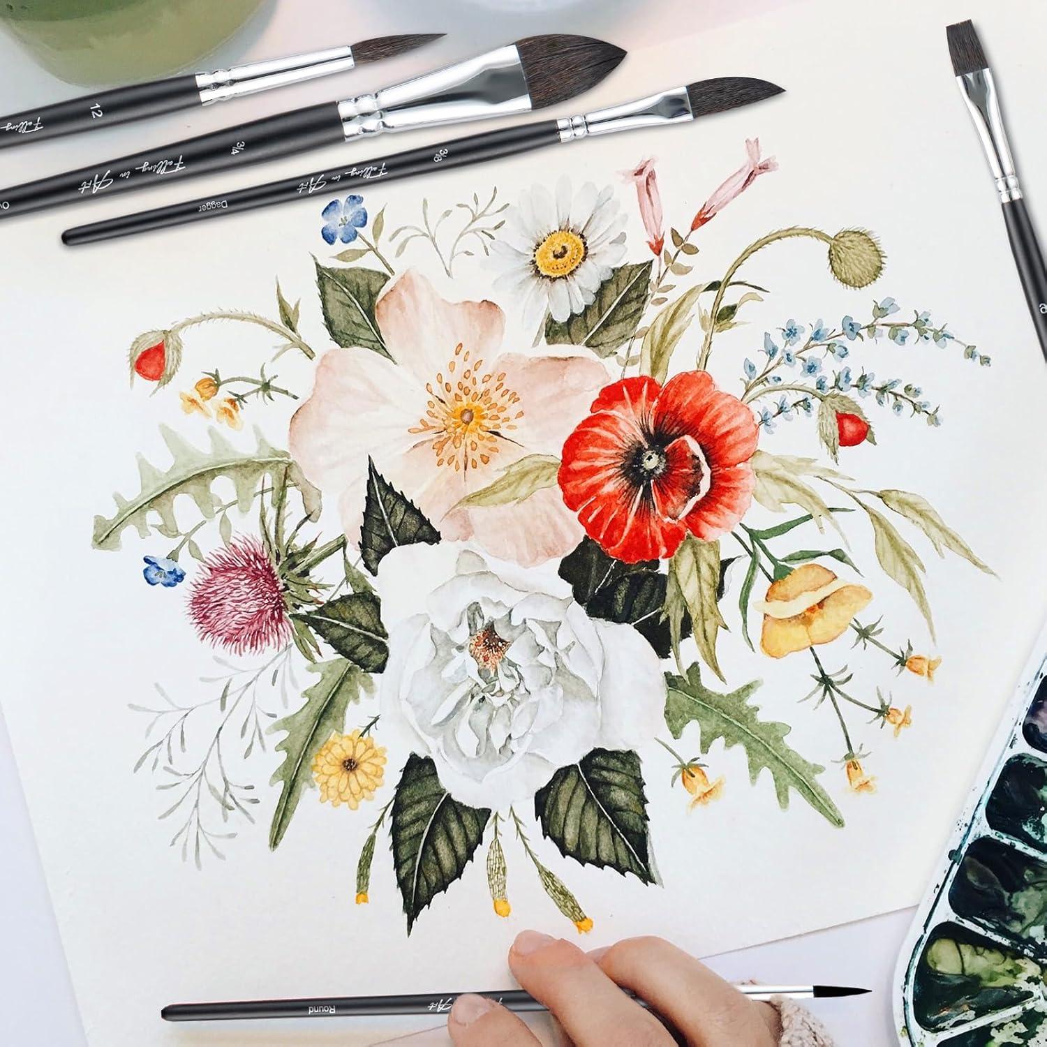 Juego de Pinceles de Acuarela Falling in Art 10 Piezas