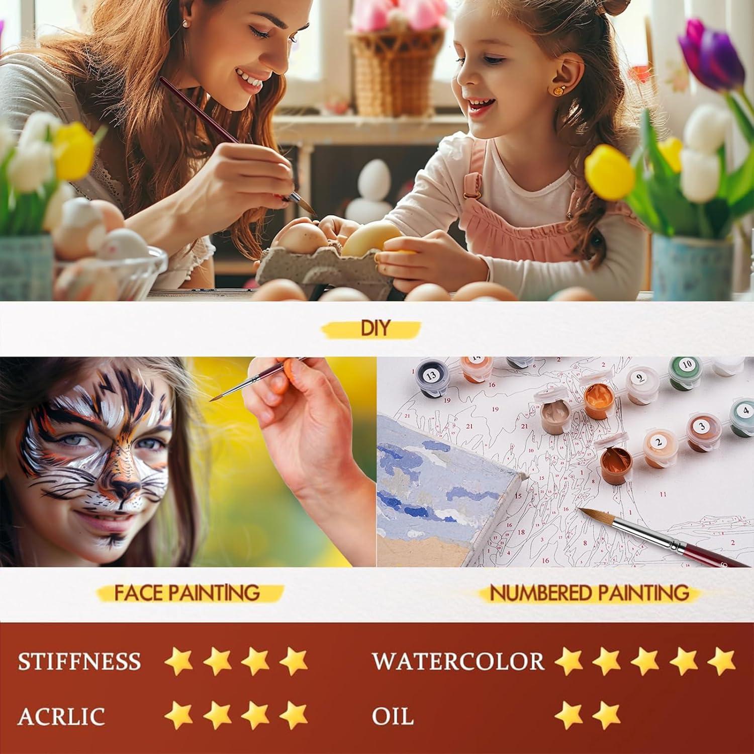 Set de 9 Pinceles de Acuarela Lenbicki - Pelo de Sable Profesional