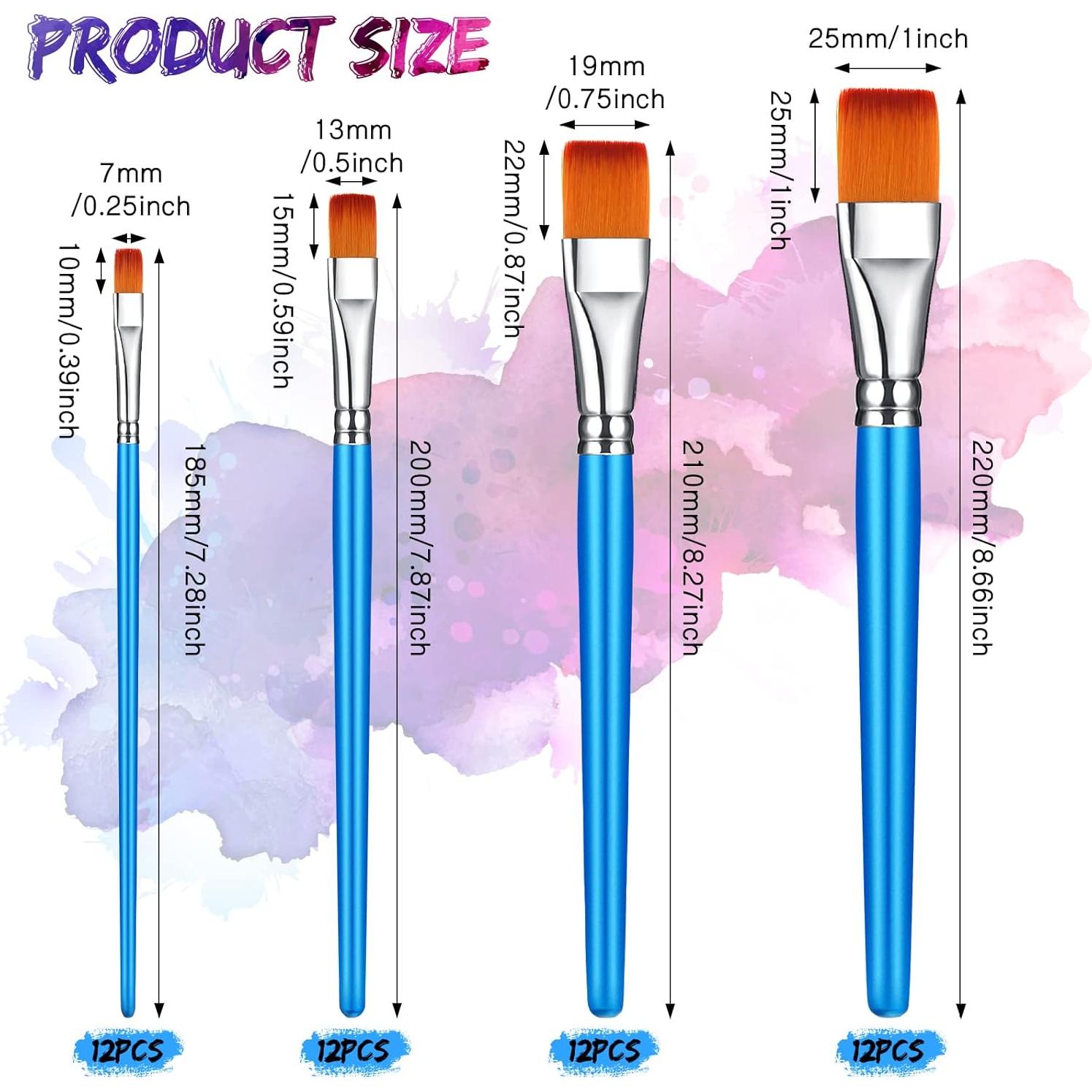 Juego de 48 Pinceles de Pintura Sherr - Acrílico y Acuarela
