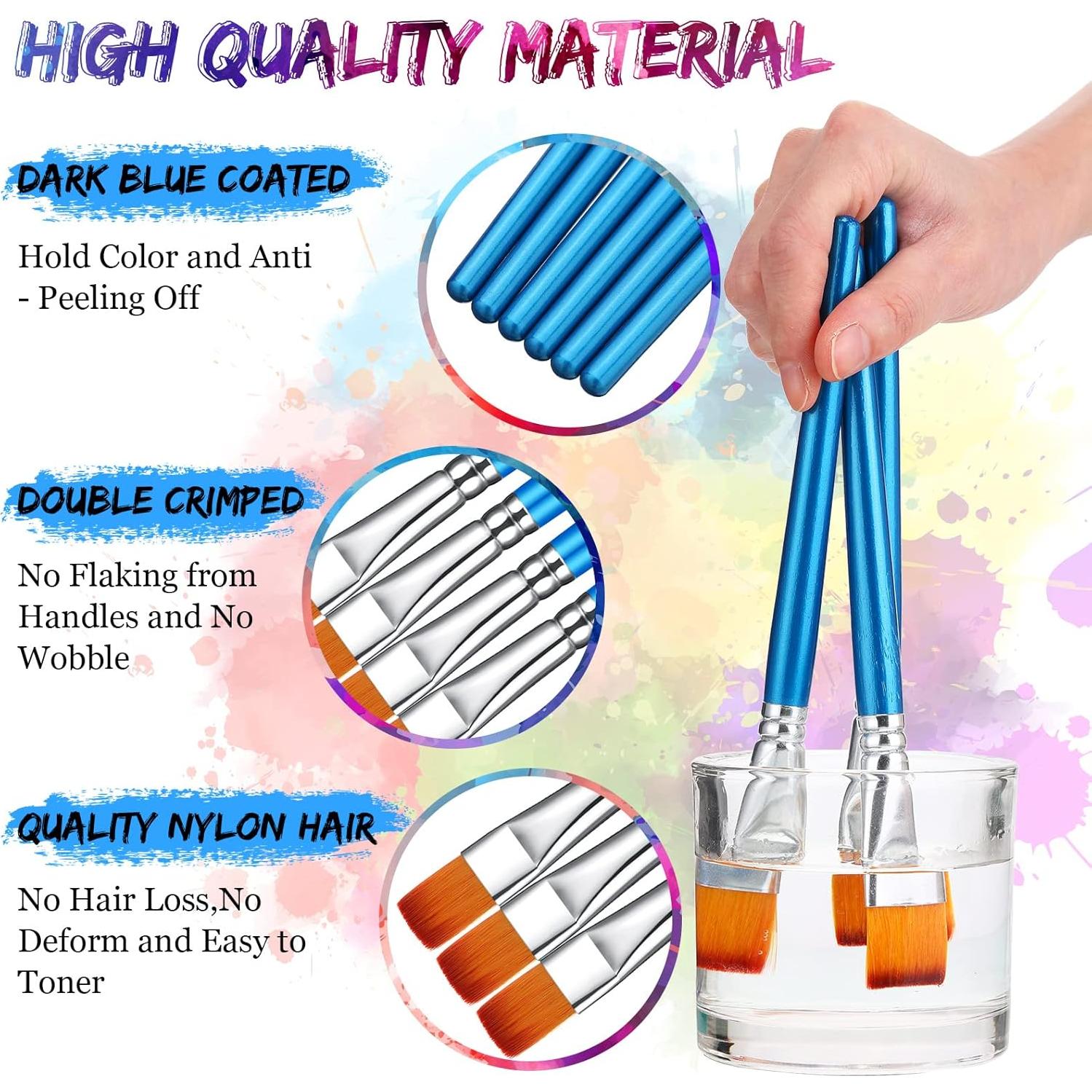 Juego de 48 Pinceles de Pintura Sherr - Acrílico y Acuarela