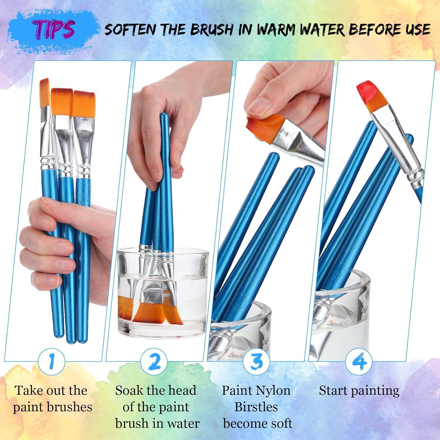 Juego de 48 Pinceles de Pintura Sherr - Acrílico y Acuarela