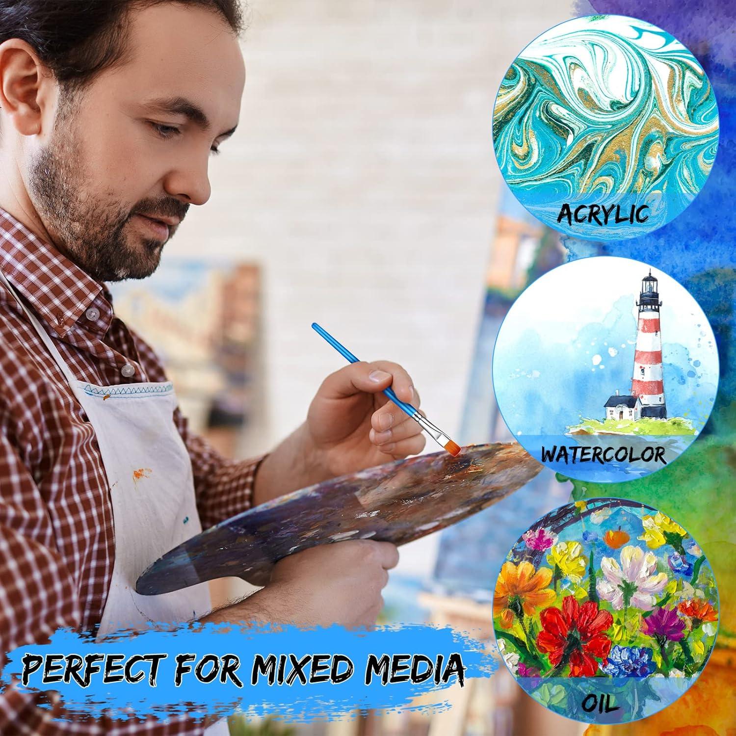 Juego de 48 Pinceles de Pintura Sherr - Acrílico y Acuarela