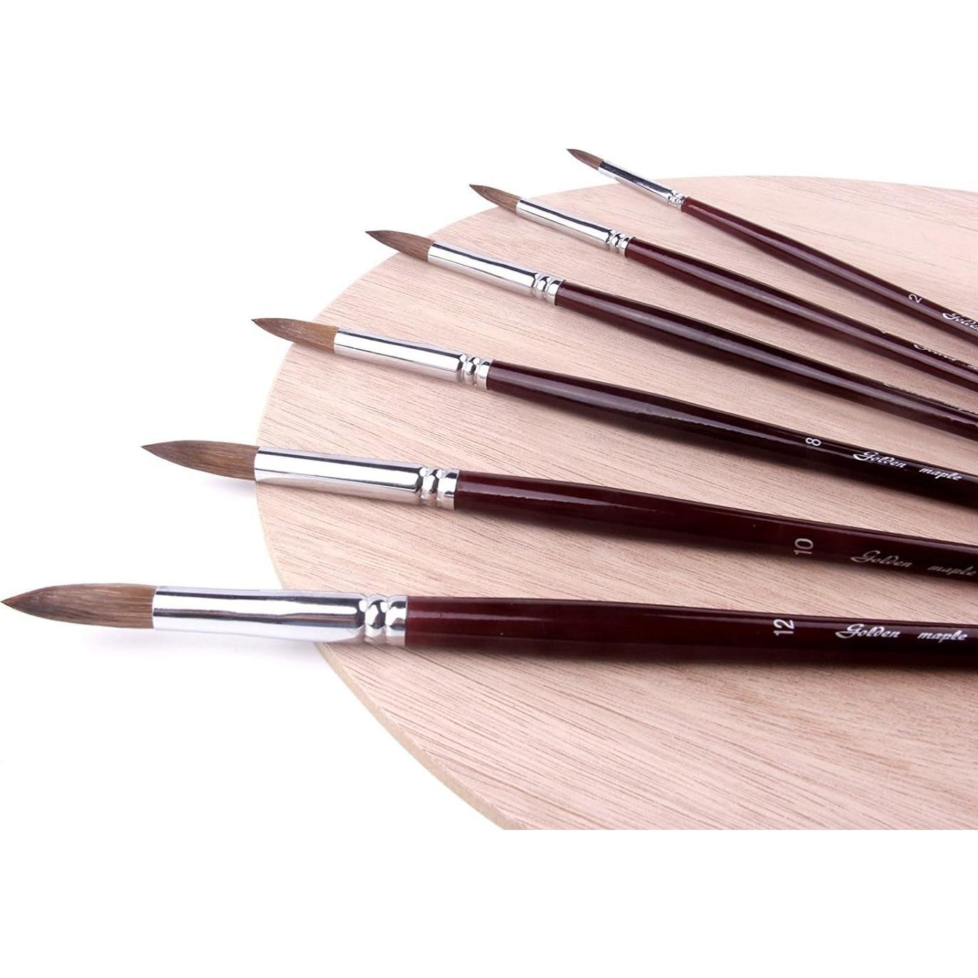 Juego de Pinceles de Acuarela Arce Dorado New168 - Punta Redonda