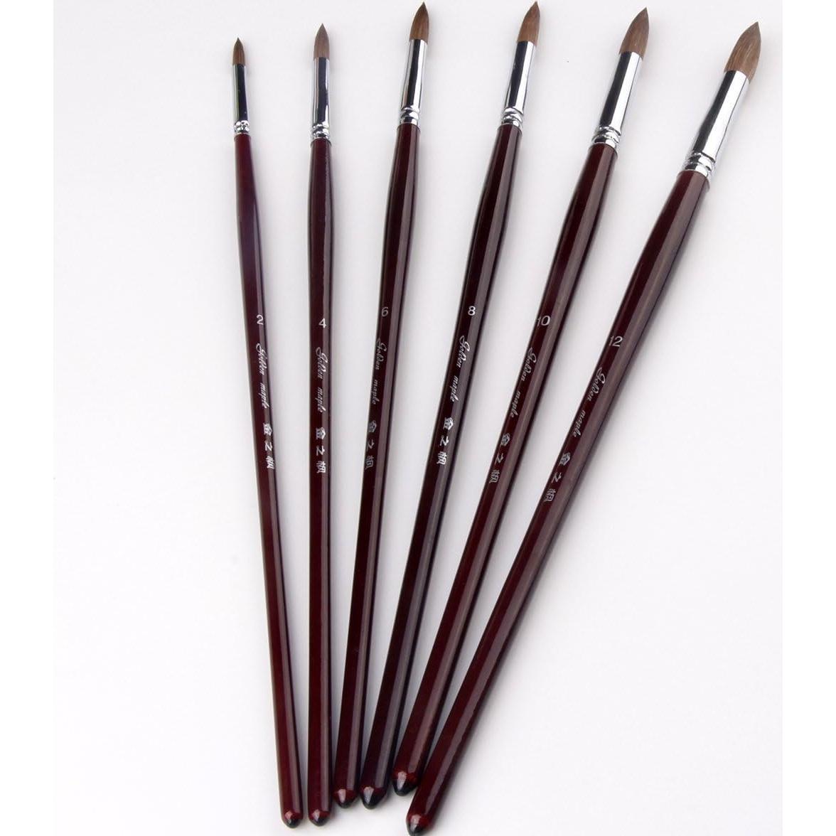 Juego de Pinceles de Acuarela Arce Dorado New168 - Punta Redonda