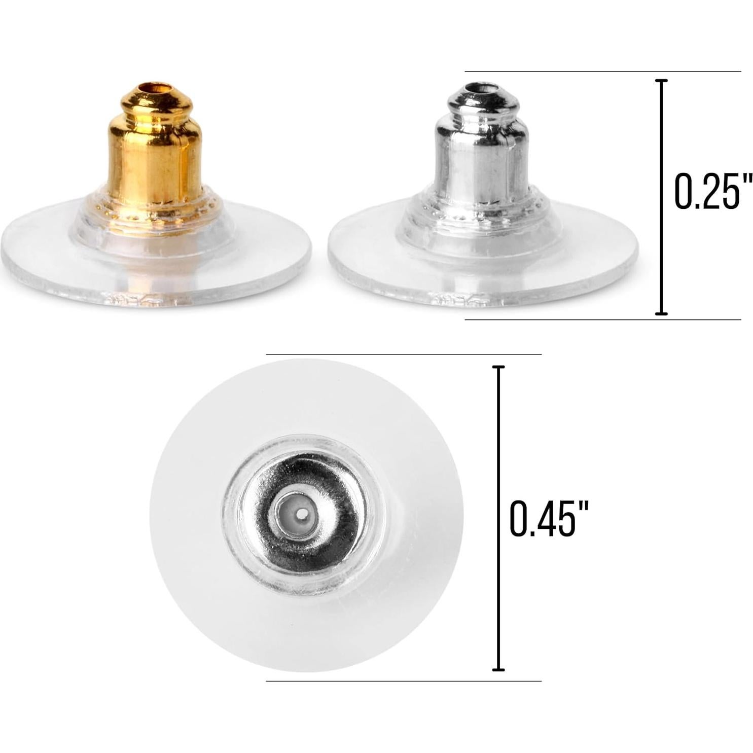 Respaldos de Aretes Clutch de Bala Mr. Pen 76 Pcs Dorado Plateado