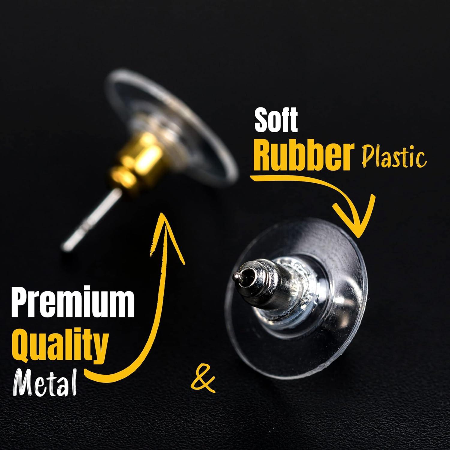 Respaldos de Aretes Clutch de Bala Mr. Pen 76 Pcs Dorado Plateado