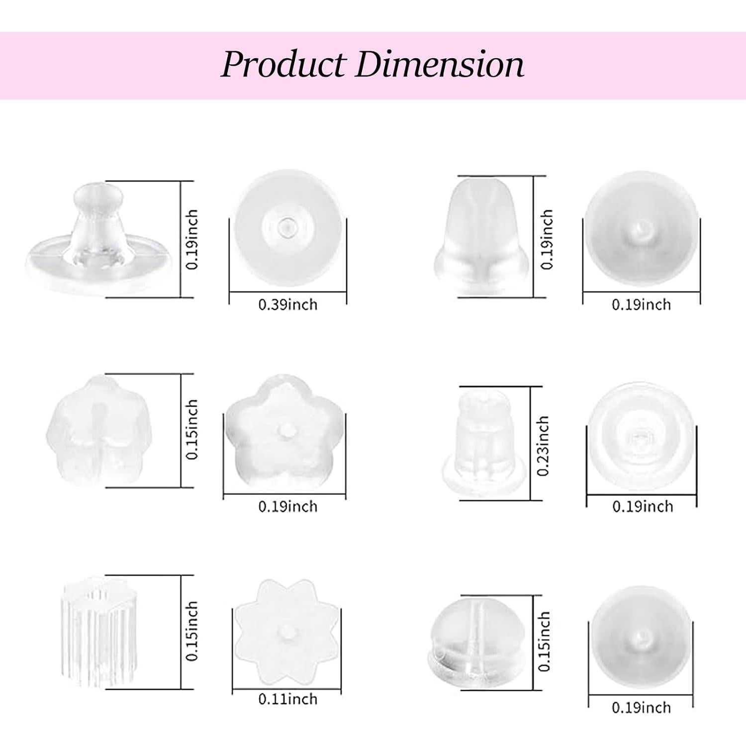 Cojinetes de Silicona Hipoalergénicos Hulubo 550 Pcs Transparentes