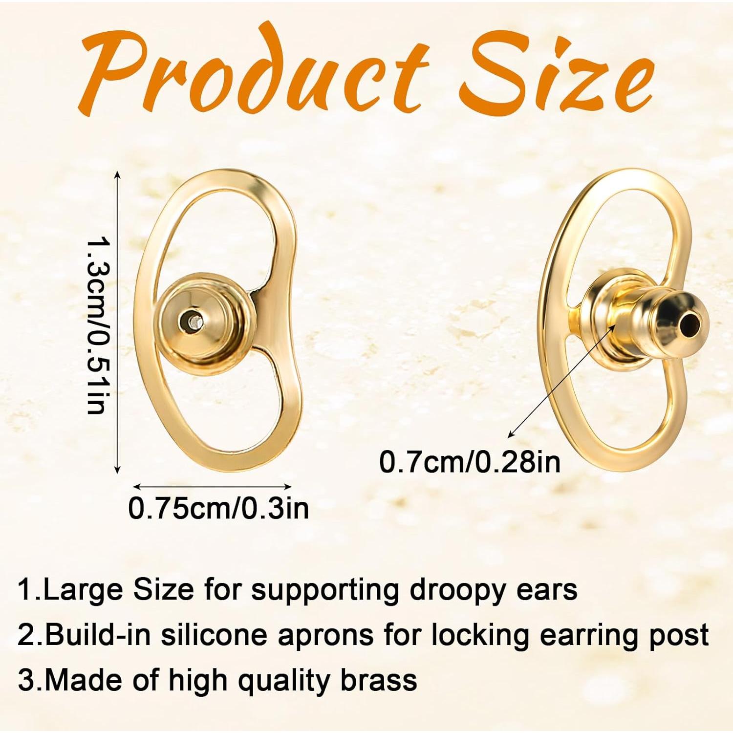 Soportes para Pendientes Mabor 8 Pcs Oro Blanco y Oro