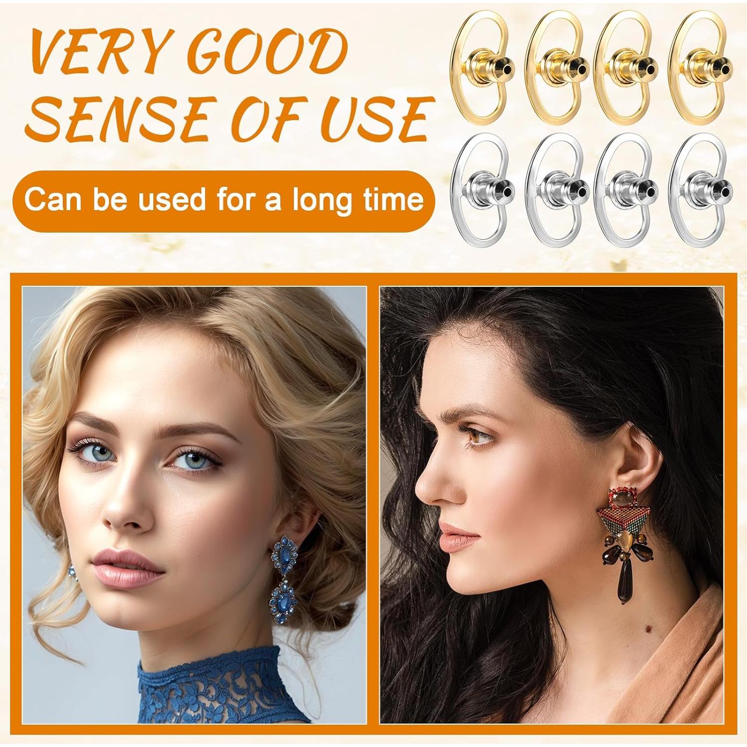 Soportes para Pendientes Mabor 8 Pcs Oro Blanco y Oro