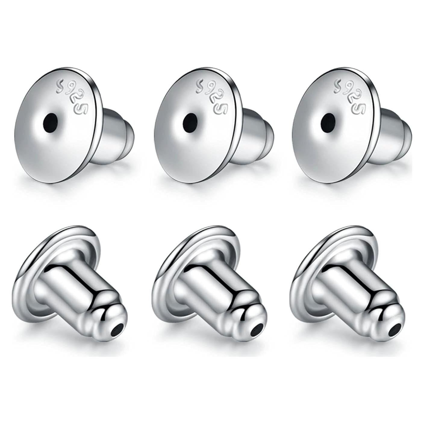 Cierres de Aretes Catinee Oro Blanco 14k Hipoalergénicos 6pcs