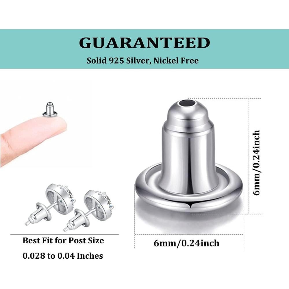 Cierres de Aretes Catinee Oro Blanco 14k Hipoalergénicos 6pcs