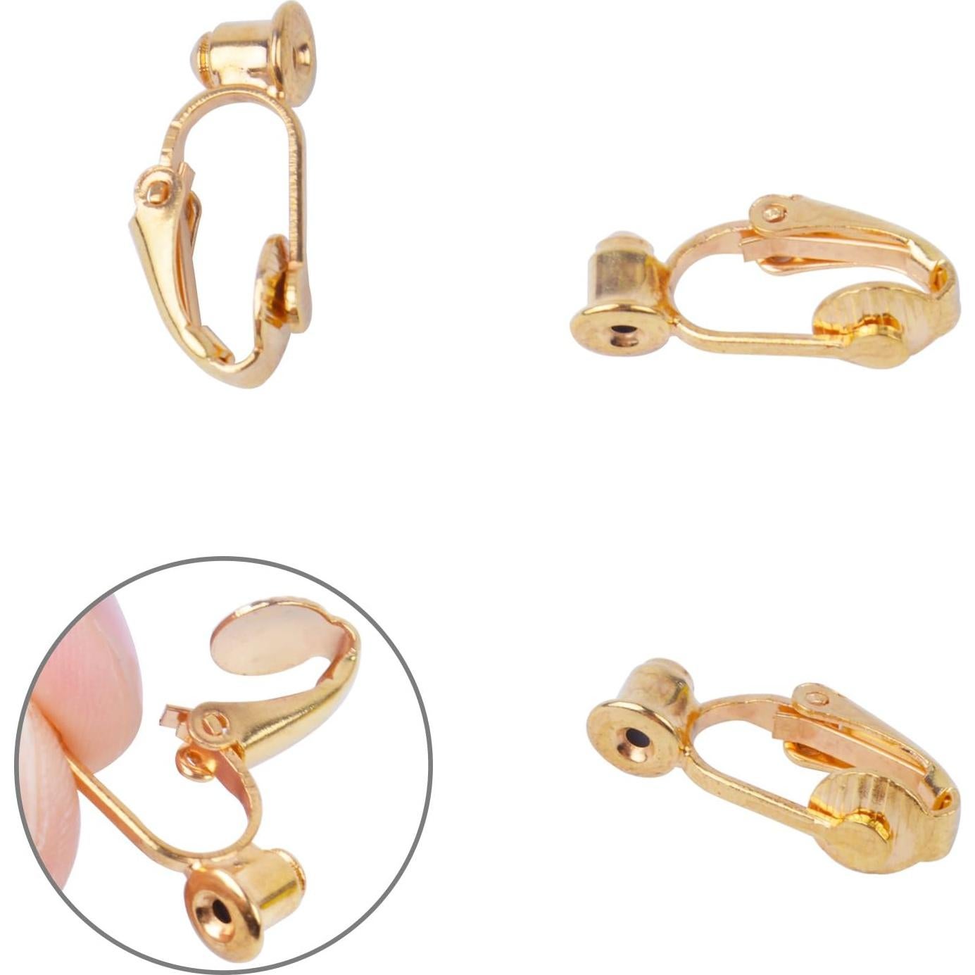 BronaGrand 20 Piezas Soportes Clip-on para Pendientes No Perforados