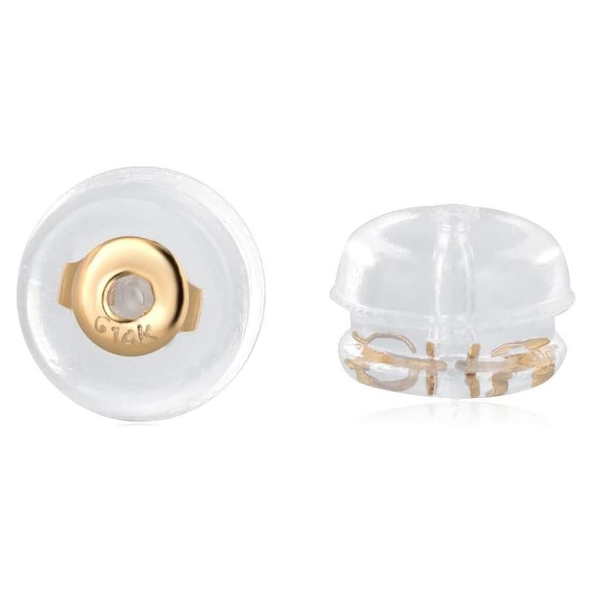Respaldos de Aretes de Silicona Oro 14K VOLUKA - 1 Par