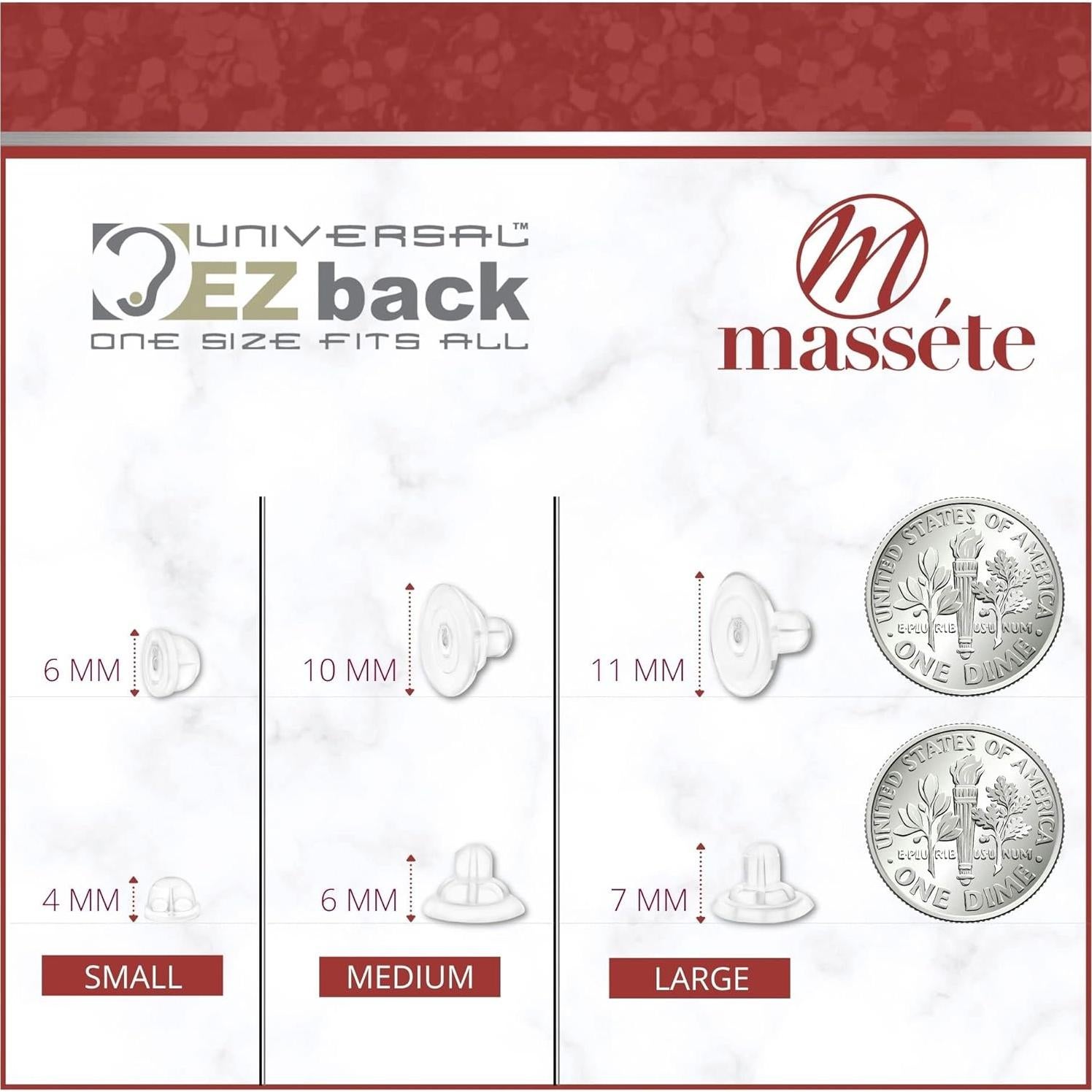 Soportes para Pendientes de Silicona Universal EZback - 2 Pares