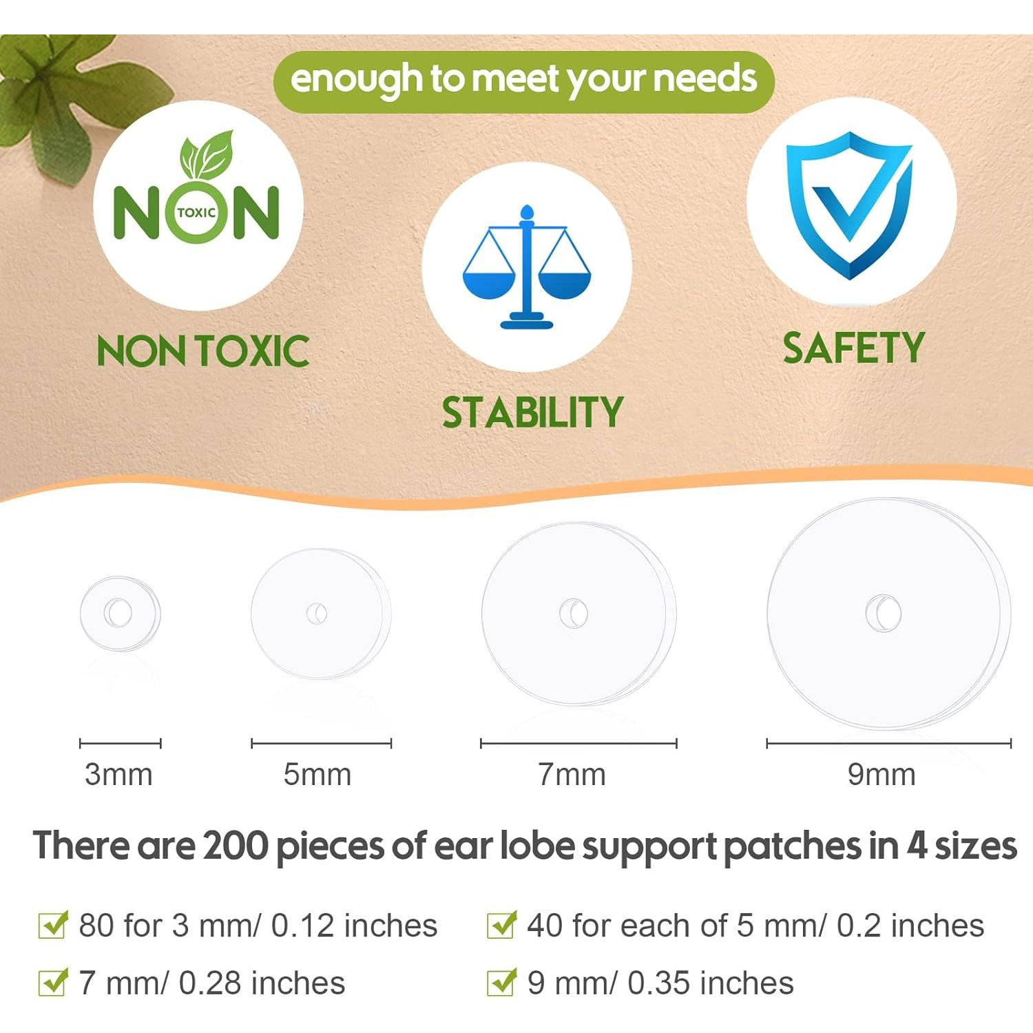 Hicarer 200 Pcs Soporte de Silicona para Pendientes 3-9 mm