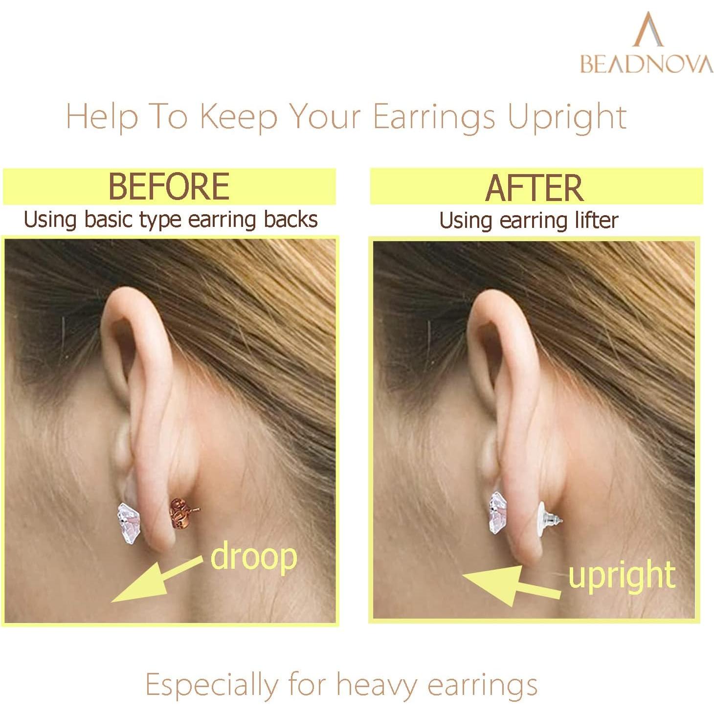 Respaldo de Pendientes Hipoalergénico BEADNOVA 240 Pcs Plateado