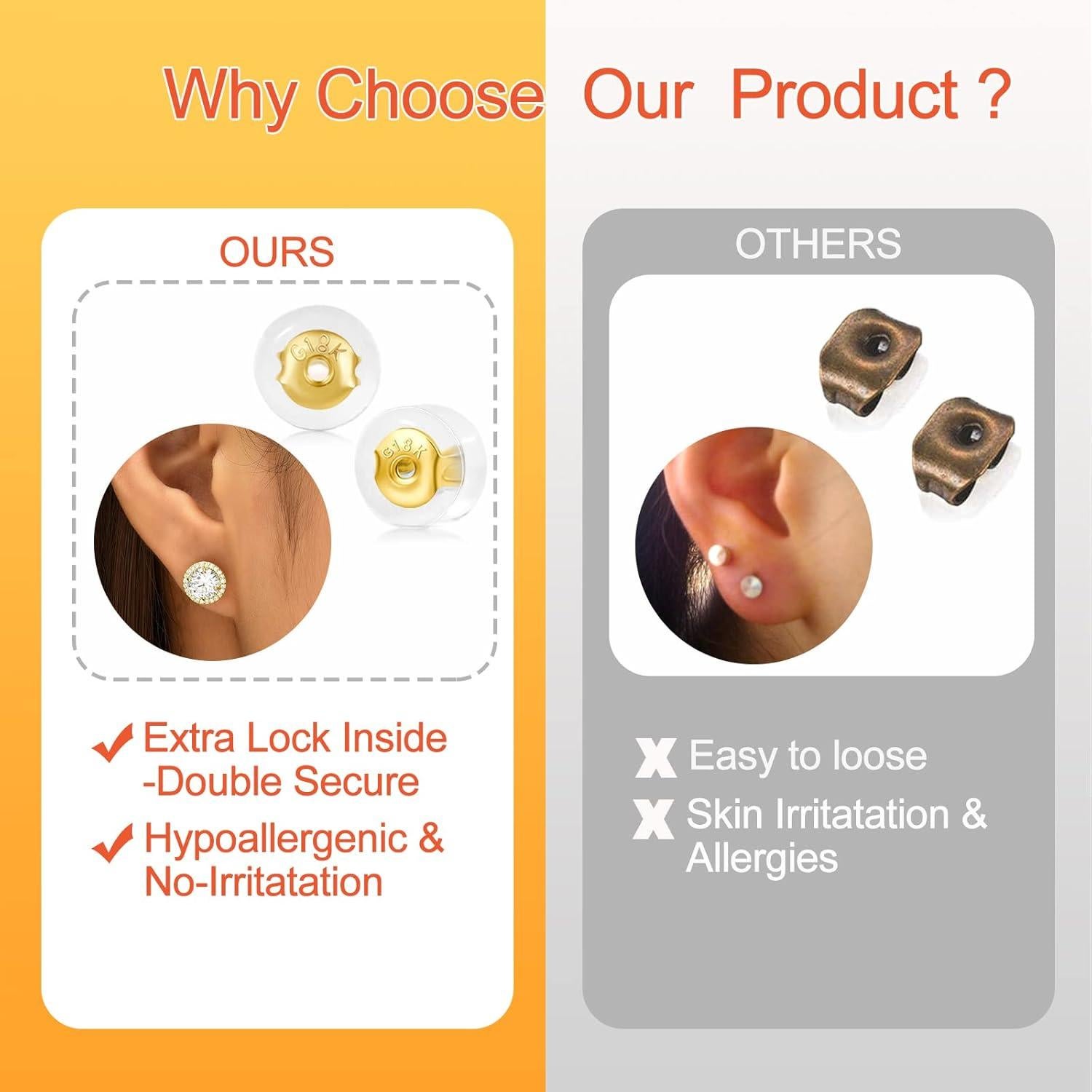 Resortes de Pendientes Hipoalergénicos Gleihow 18K - 16 Pcs